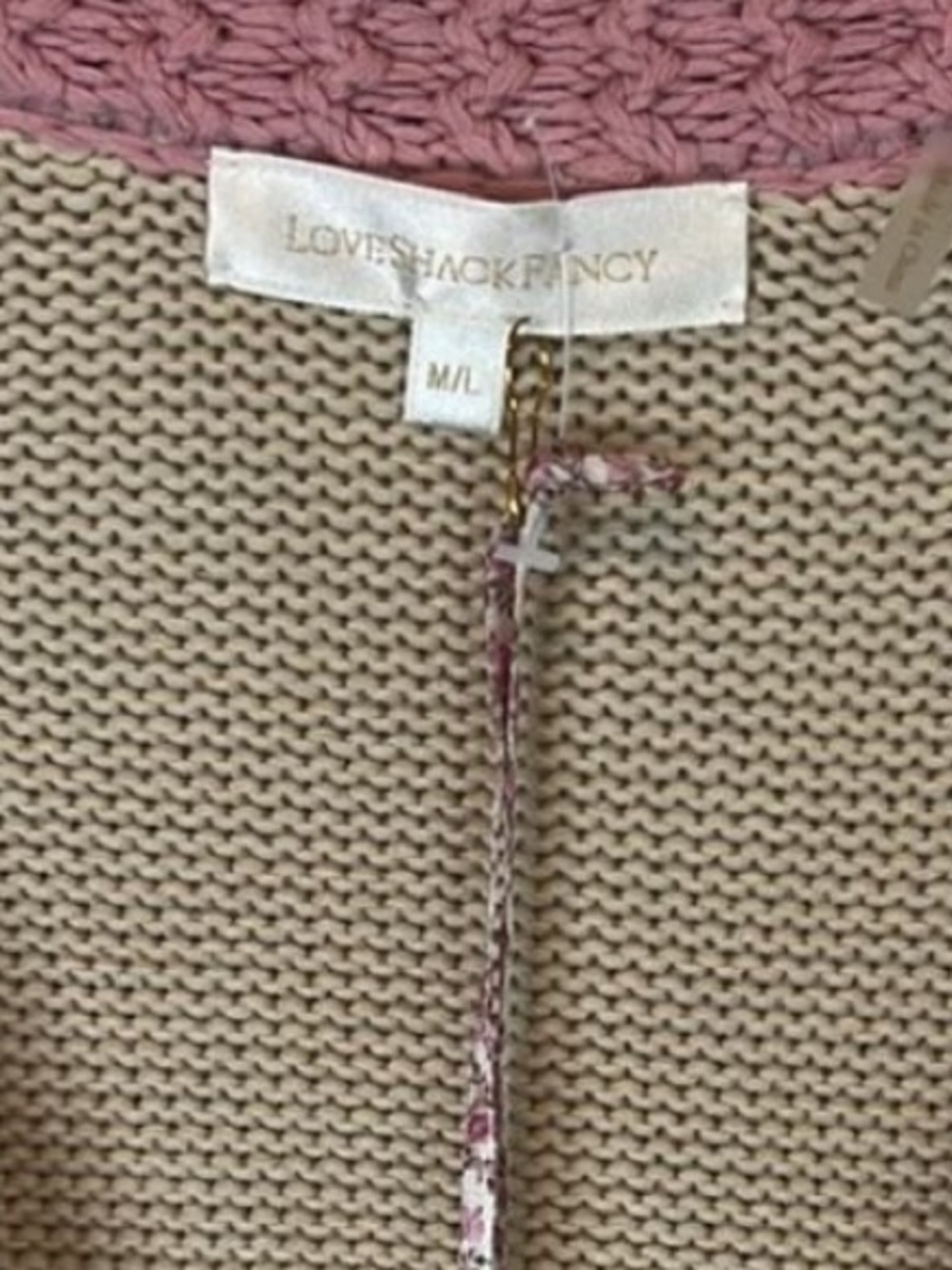 LoveShackFancy Grayson Duster Cardigan Desert Sunset M/L Belted Star Cotton - Picture 9 of 15